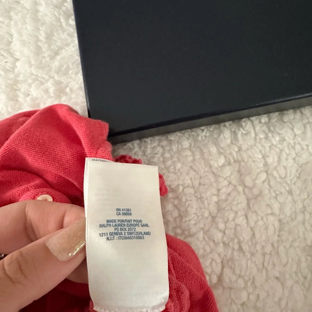 Ralph Lauren Coral Red Baby Girl Bubble Diaper Cover Romper